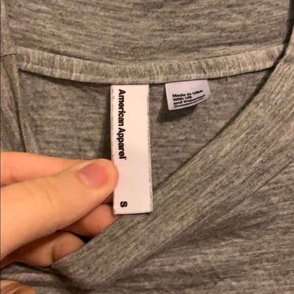 American Apparel Light Grey Mock Neck - Picture 3 of 3